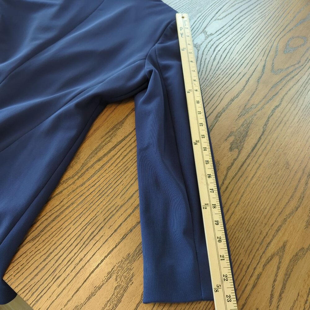 Boston Proper Blue Blazer Size 14 One button Comfortable Career Slat Pockets - Picture 16 of 16